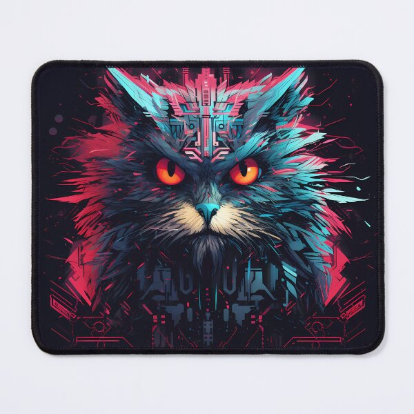 Item preview, “Zoomorphic Fusion: Cybernetic Cat & Owl” designed and sold by Art-Vortex-fr.