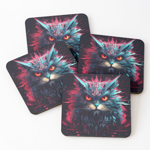 Item preview, “Zoomorphic Fusion: Cybernetic Cat & Owl” designed and sold by Art-Vortex-fr.