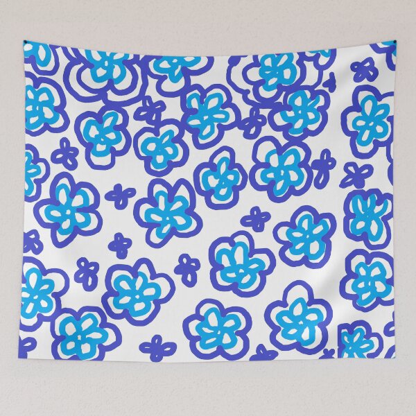 Item preview, BLUE Flower patterns designed and sold by zzzozzo.