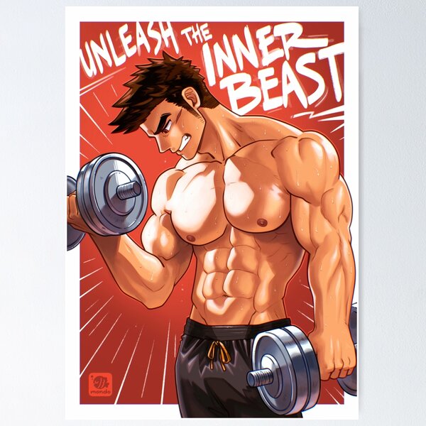 Male anime character with abs and muscles with a wine colour suit
