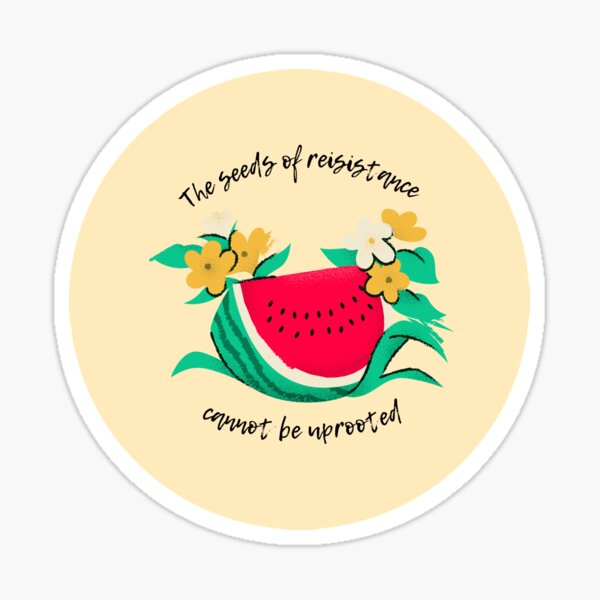 Artikel-Vorschau von „Samen des Widerstands“ Palästina-Wassermelone – Gelb, designt und verkauft von Stickers for Social Change.