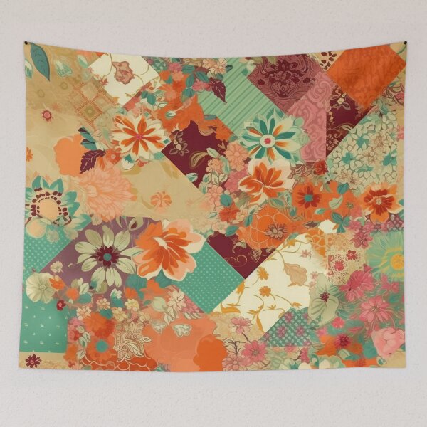Item preview, Patchwork With Flowers 3 designed and sold by Hashola Designs.