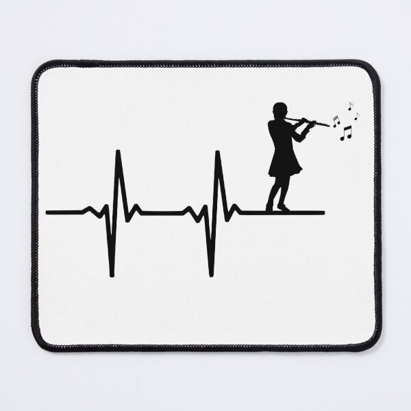 Item preview, Transverse Flute Heartbeat EKG designed and sold by QUOTABLE STICKERS.