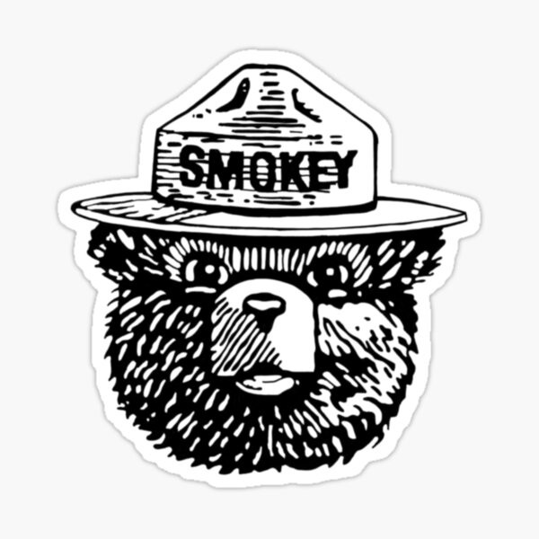 Smokey Black and White Sticker