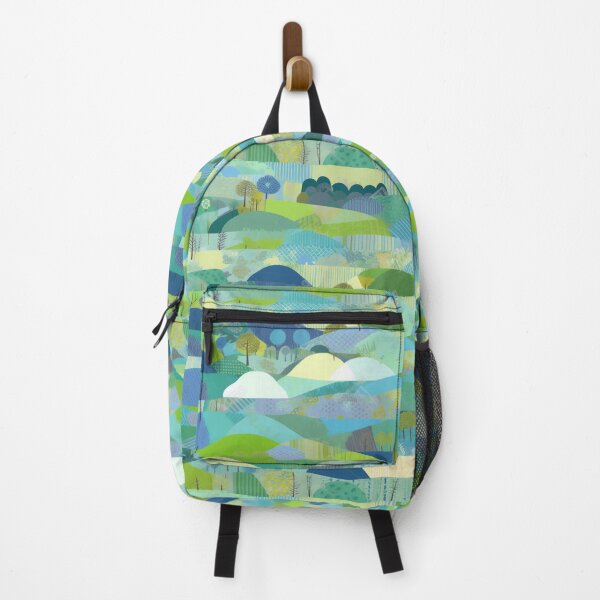 Item preview, Patchwork With Blue and Green Landscape Art 2 designed and sold by Hashola Designs.