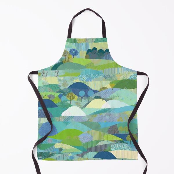 Item preview, Patchwork With Blue and Green Landscape Art 2 designed and sold by Hashola Designs.