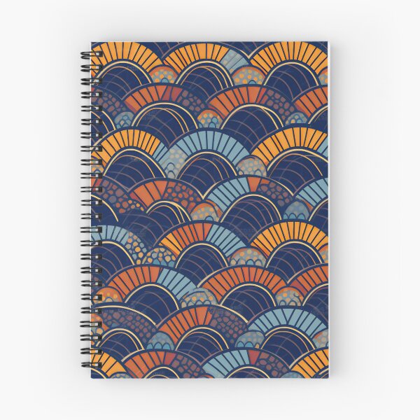 Item preview, Good Luck Seigaiha Blue and Orange designed and sold by Hashola Designs.