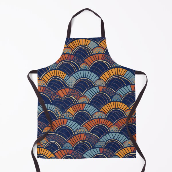 Item preview, Good Luck Seigaiha Blue and Orange designed and sold by Hashola Designs.