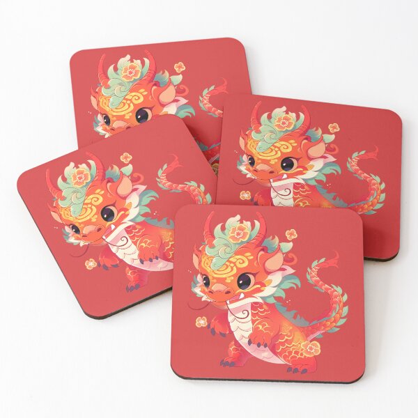Item preview, Cute Dragon Year Of The Dragon 2024 Lotus Flowers designed and sold by ArtMeetsPizza.