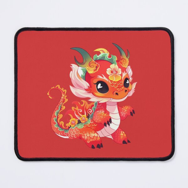 Item preview, Adorable Dragon Year Of The Dragon 2024 Lotus Flowers designed and sold by ArtMeetsPizza.