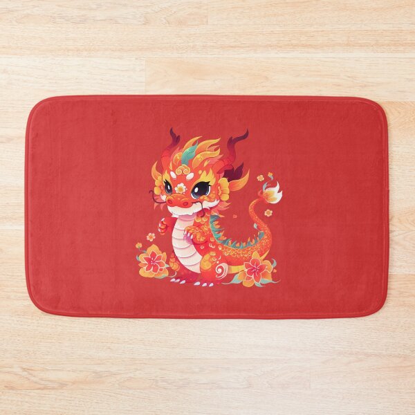 Item preview, Kawaii Dragon Year Of The Dragon 2024 Lotus Flowers designed and sold by ArtMeetsPizza.