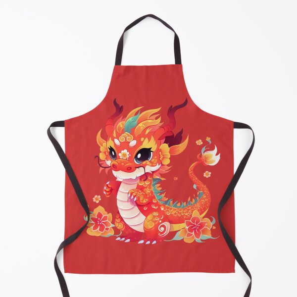 Item preview, Kawaii Dragon Year Of The Dragon 2024 Lotus Flowers designed and sold by ArtMeetsPizza.