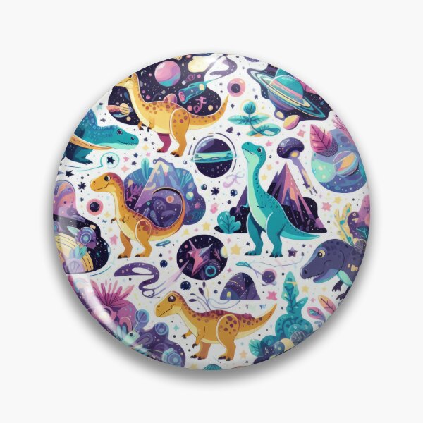 Item preview, Galactic Dinosaur Adventure - Cosmic Round Pattern designed and sold by ArtfulWeave.