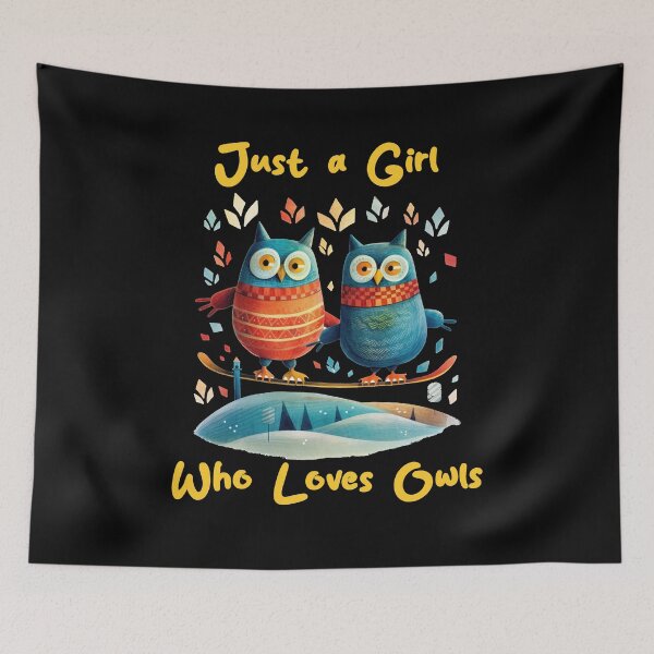 Item preview, Just a Girl Who Loves Owls designed and sold by WallGemsArt.