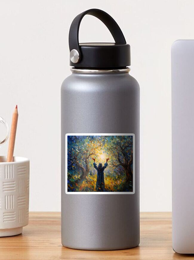 Thumbnail 1 of 3, Sticker, Saint Francis with  Brother Sun designed and sold by phatpuppyart.