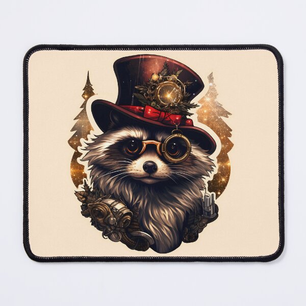 Item preview, Steampunk Christmas Raccoon designed and sold by Anbe_design.