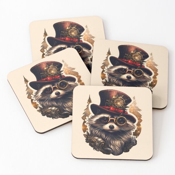 Item preview, Steampunk Christmas Raccoon designed and sold by AngelinaBezm.