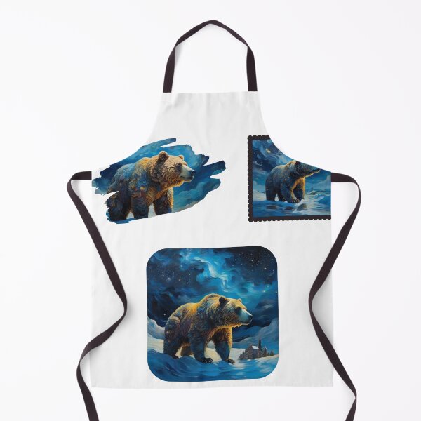 Item preview, Mystical Brown bear walking in an artic fantasy world Sticker Pack designed and sold by YourNameMatters.