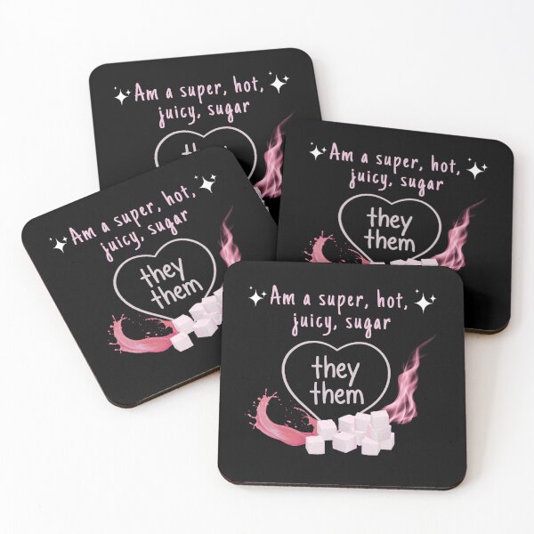 Item preview, Copy of am a super, hot, juicy, sugar they/them - pink designed and sold by MM-flight-art.