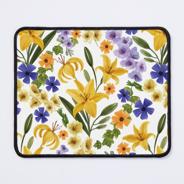 Item preview, Floral with Yellow Lily, Gladiolus, Ivy adnd Thunbergia Flowers, White  Background designed and sold by Carlo-Atzei.