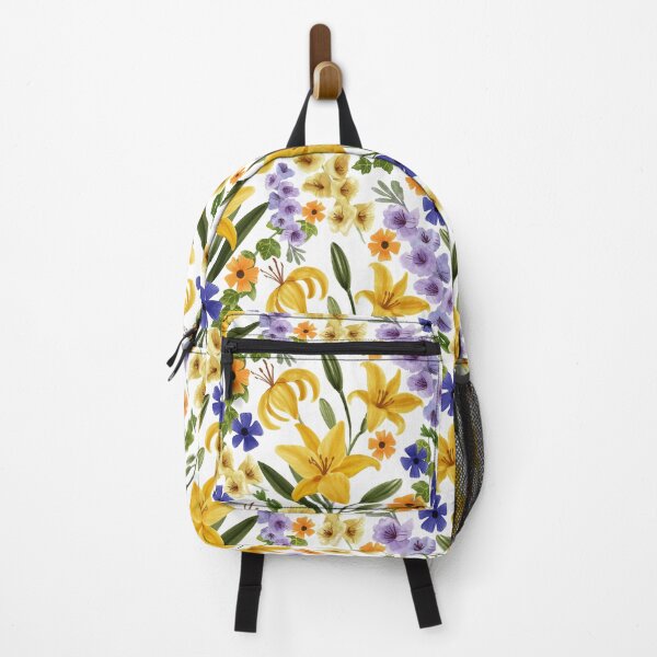 Item preview, Floral with Yellow Lily, Gladiolus, Ivy adnd Thunbergia Flowers, White Background designed and sold by Carlo-Atzei.