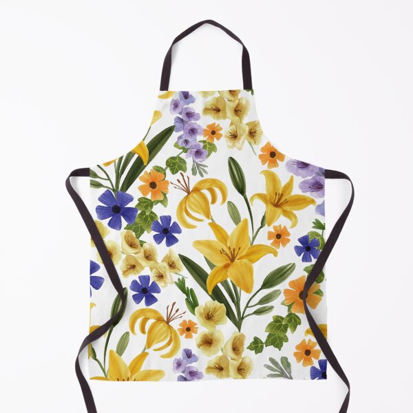 Item preview, Floral with Yellow Lily, Gladiolus, Ivy adnd Thunbergia Flowers, White Background designed and sold by Carlo-Atzei.