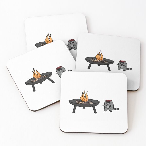 Item preview, Rowan Raccoon at a Fire Pit designed and sold by rowanraccoonart.
