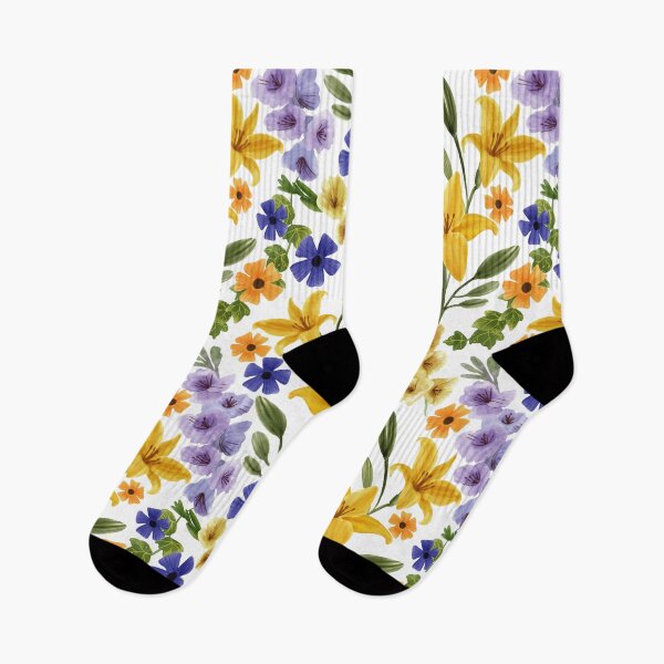 Item preview, Floral with Yellow Lily, Gladiolus, Ivy adnd Thunbergia Flowers, White Background designed and sold by Carlo-Atzei.