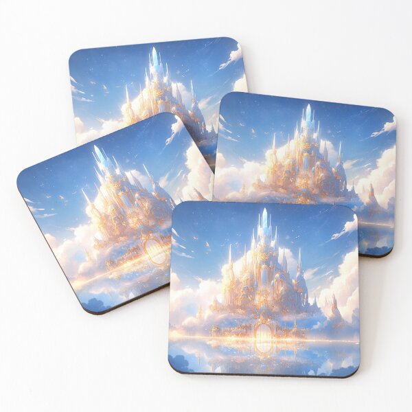 Item preview, Ethereal Golden Sunlit Cloud Castle Citadel designed and sold by bubblegoth.