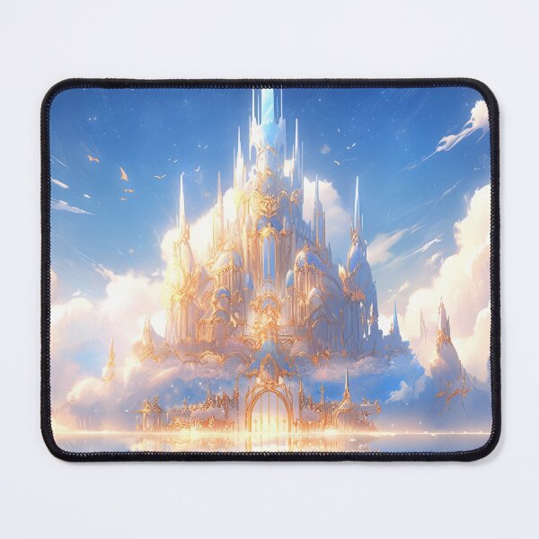 Item preview, Ethereal Golden Sunlit Cloud Castle Citadel designed and sold by bubblegoth.