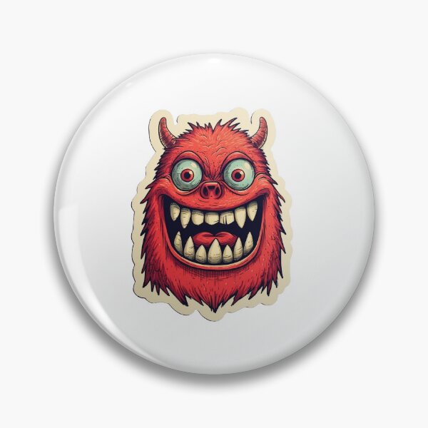 Item preview, vintage style red monster sticker designed and sold by JustOkayDesigns.