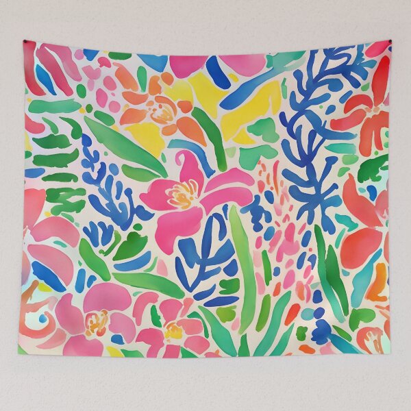 Item preview, Preppy abstract wild flowers designed and sold by SophieClimaArt.