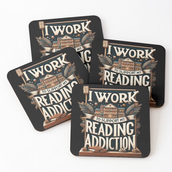 Item preview, Retro I work to support my reading addiction, designed and sold by ArtFeverShop.