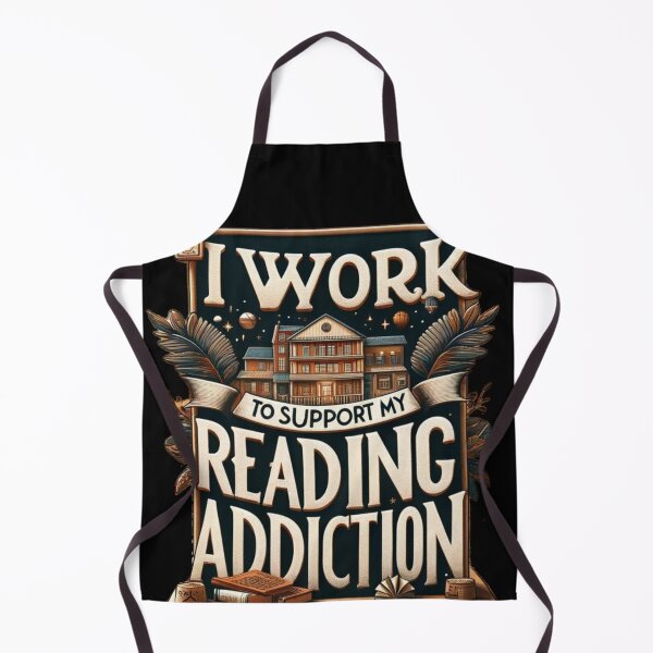 Item preview, Retro I work to support my reading addiction, designed and sold by ArtFeverShop.