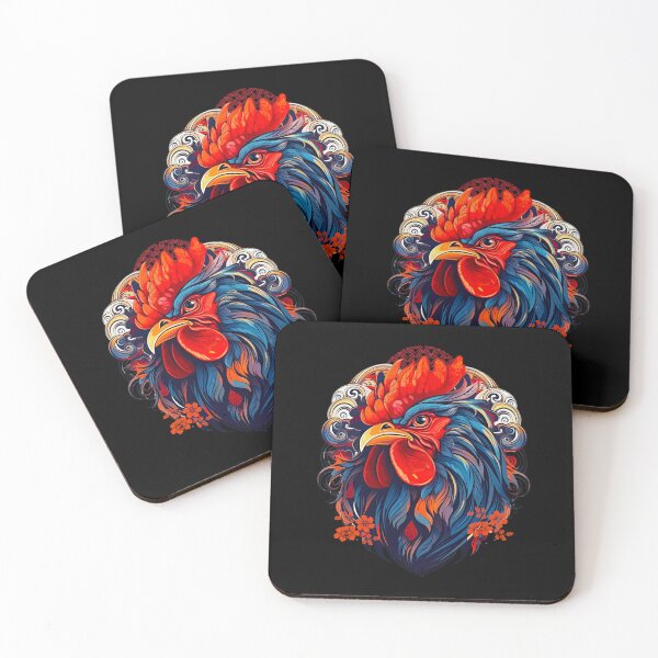 Item preview, Colorful Rooster--black Background designed and sold by CosmicNook1.