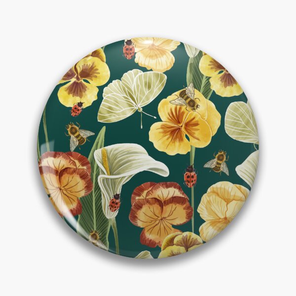 Item preview, Peaceful Garden with Arum Lilies, Pansies, Butterflies, Bumblebees and Ladybugs  designed and sold by Carlo-Atzei.