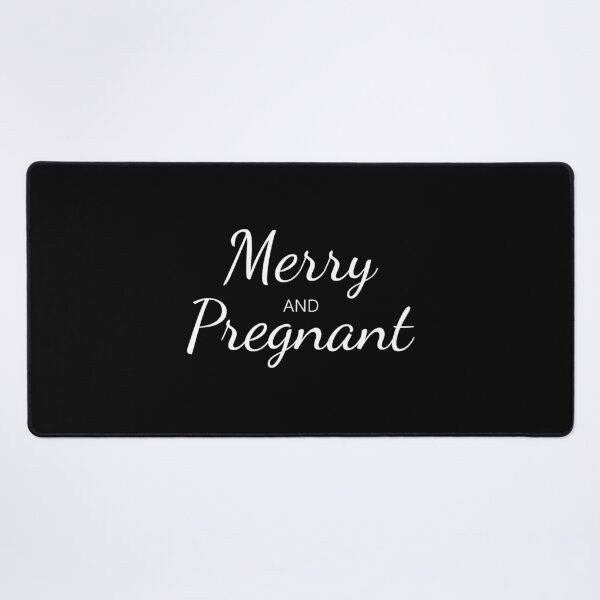 Item preview, Merry and Pregnant, Pregnancy Announcement, Christmas Pregnant, Funny Pregnancy designed and sold by Minimalist Quotes and Sayings.