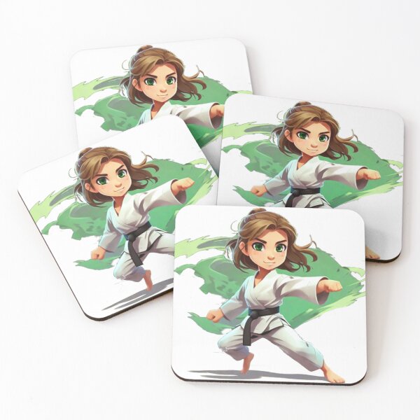 Item preview, Adorable Karate Cutie with Black Belt  designed and sold by PrintMintStudio.