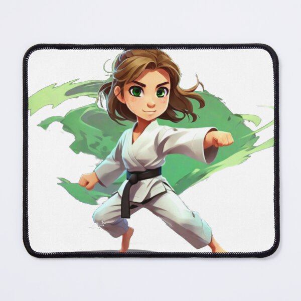Item preview, Adorable Karate Cutie with Black Belt  designed and sold by PrintMintStudio.
