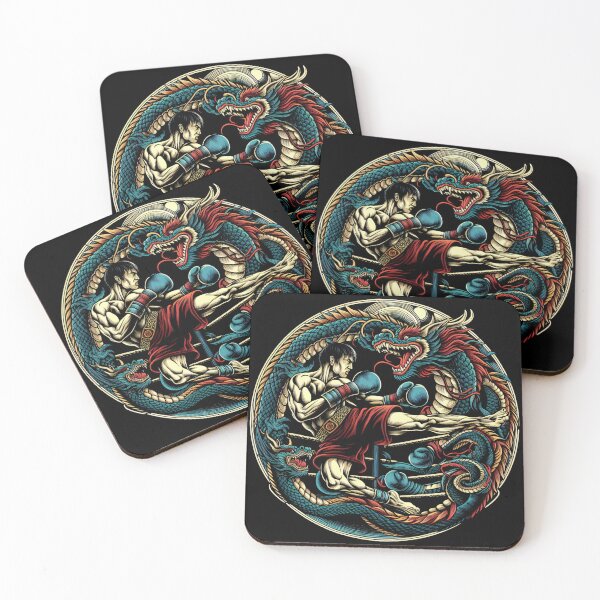 Item preview, Kickboxing Muay Thai Dragon Fighter Circle designed and sold by RedDesignSyc.
