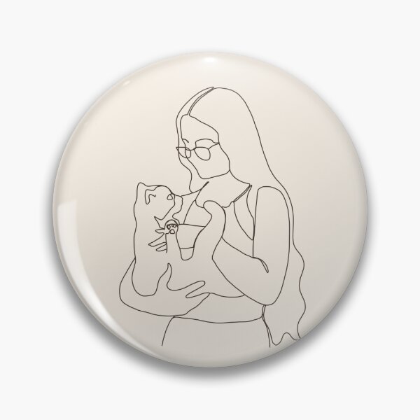 Artikelvorschau, Mädchen mit Katze und Brille one line art entworfen und verkauft von loulou-artifex.