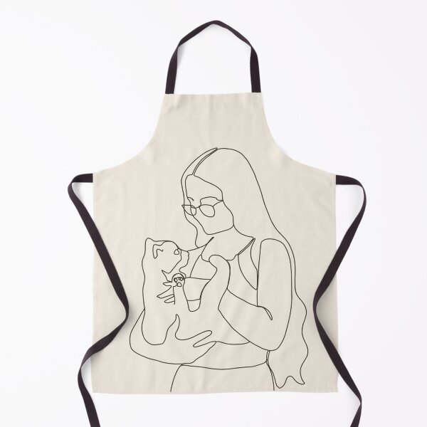 Artikelvorschau, Mädchen mit Katze und Brille one line art  entworfen und verkauft von loulou-artifex.