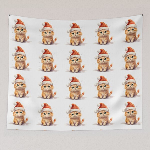 Item preview, orangecat watercolor ,chrismas clipart,PNG designed and sold by Godzillaart.