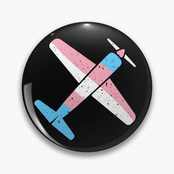 Artikelvorschau, Einmotorige Prop-Flugzeug-Transgender-Flagge – Flugzeug-Distressed-LGBTQ-Design entworfen und verkauft von venomousvector.