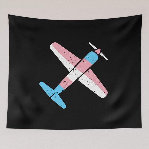 Item preview, Single Engine Prop Aircraft Transgender Flag - Airplane Distressed LGBTQ Desig designed and sold by venomousvector.