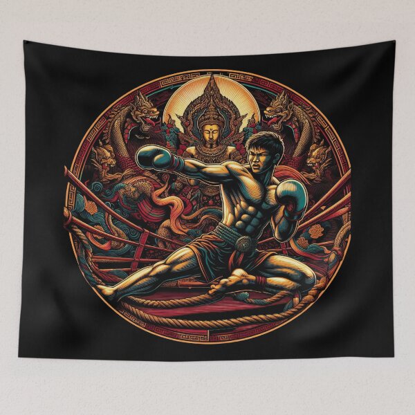 Item preview, Kickboxing Muay Thai Buddha Fighter designed and sold by RedDesignSyc.