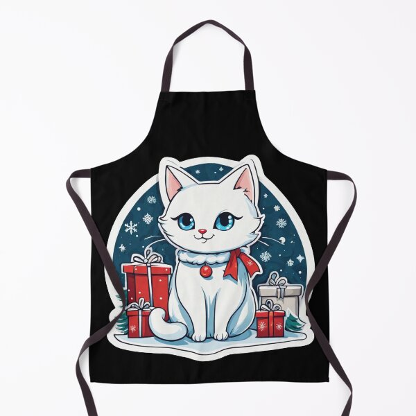 Item preview, Cute white Christmas cat with blue eyes. Cat Christmas gift.3 designed and sold by By-Jeff.