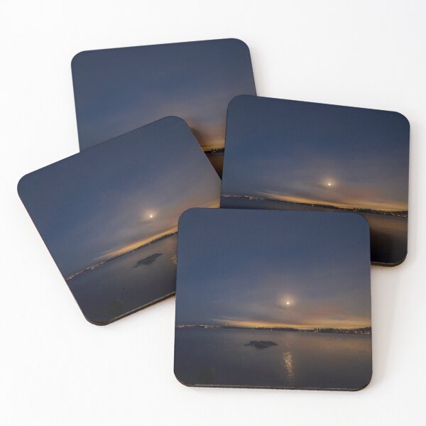 Item preview, Citylights and the moon. Full moon November 2023 designed and sold by Jouko Lehto Photography.