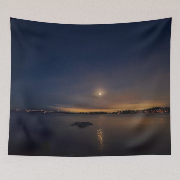 Item preview, Citylights and the moon. Full moon November 2023 designed and sold by Jouko Lehto Photography.
