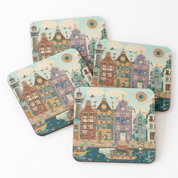Item preview, Zaandam town in patchwork art style designed and sold by effateON.